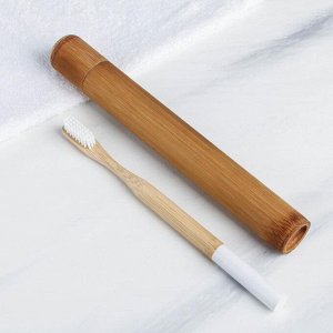 Зубная щетка в бамбуковом чехле "Белый шоколад", 3,1 ? 24,1 ? 3,1 см