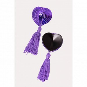 Пэстис в форме сердец Erolanta Lingerie Collection, с кисточками, цвет фиолетовый