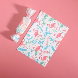 Бумага оберточная для конфет «Фламинго» 9x12,5 см, 10 листов