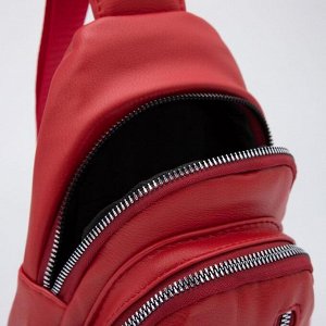 Сумка-слинг, отдел на молнии, 2 наружных кармана, цвет красный