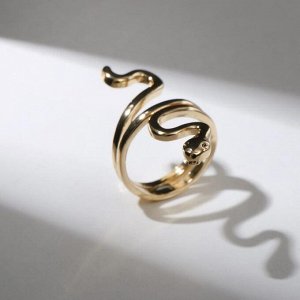 Кольцо "Змея" спиралька, цвет золото, безразмерное