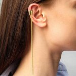 Серьга &quot;Каффа&quot; 4 цепочки, цвет золото