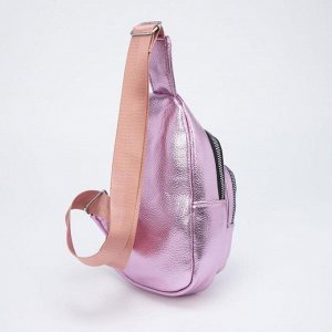 Сумка-слинг, отдел на молнии, наружный карман, цвет розовый