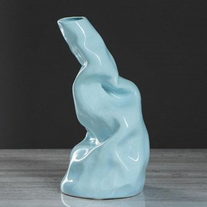 Ваза настольная "Арт-хаус айсберг", голубая, 25 см, керамика