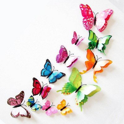 Набор 3Д бабочки 10 шт на магнитах