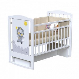 Кровать детская DREAM - HAPPY LION  поперечный маятник (Bianco)