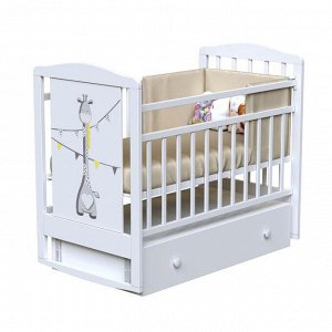 Кровать детская DREAM - DINO маятник с ящиком (Bianco)