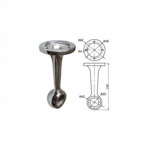 Штангодержатель для трубы, на ножке, d=25 мм, нерегулируемый, глухой, цвет хром