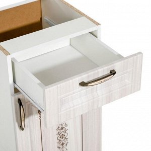 Шкаф напольный Велес с ящиком 400х446х820 белый/сандал белый
