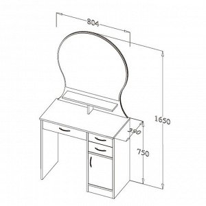 Стол туалетный № 1 804х7650х390 венге/дуб молочный
