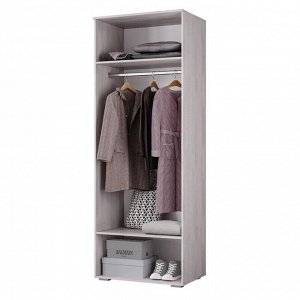 Шкаф для одежды Кимберли 802х510х2176 ясень белый/белый глянец