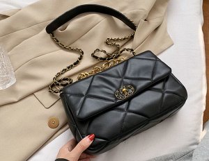 Женская простроченная сумка, цвет черный