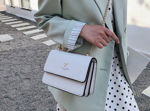 Женская сумка-мессенджер, логотип "Олень", цвет белый