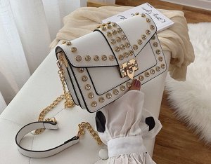Женская сумочка со стразами, цвет белый