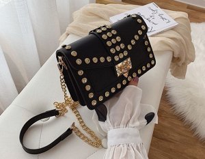 Женская сумочка со стразами, цвет черный