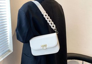 Женская плотная сумочка-мессенджер, цвет белый
