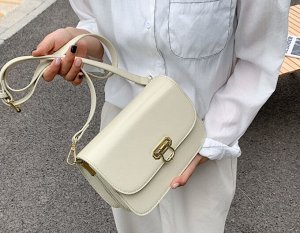 Женская плотная сумочка-мессенджер, цвет кремовый