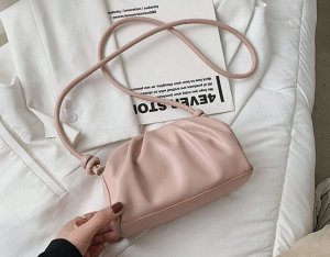 Женская сумочка округлой формы, цвет розовый