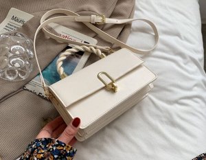 Женская плечевая сумка с ручкой, цвет молочный