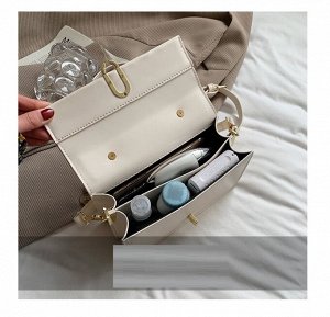 Женская плечевая сумка с ручкой, цвет молочный