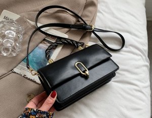 Женская плечевая сумка с ручкой, цвет черный