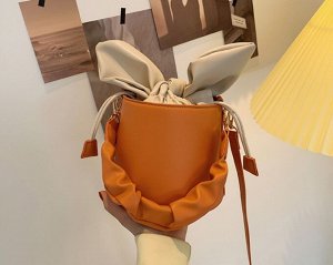 Женская сумка-ведро, цвет оранжевый