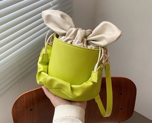 Женская сумка-ведро, цвет зеленый