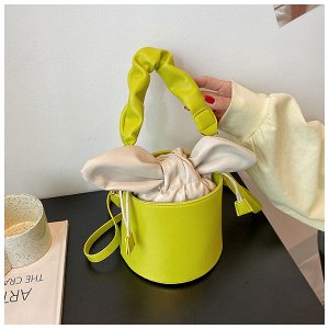 Женская сумка-ведро, цвет зеленый
