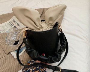 Женская сумка-ведро, цвет черный