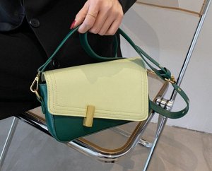 Женская сумка с ассиметричным клапаном, цвет зеленый