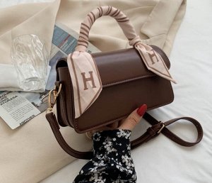 Женская сумка-багет в стиле ретро, цвет темно-коричневый