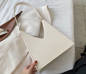 Женская жесткая сумка, декор в виде крокодиловой кожи, цвет белый