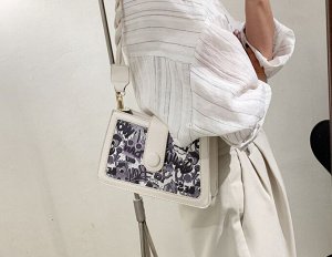 Женская сумка, принт "Граффити", цвет черный/белый