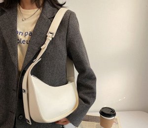 Женская ассиметричная сумка с широким ремешком, цвет белый