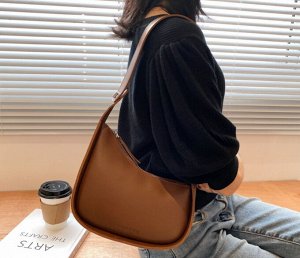 Женская ассиметричная сумка с широким ремешком, цвет коричневый