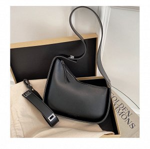 Женская ассиметричная сумка с широким ремешком, цвет черный