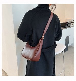 Женская ссиметричная сумка с широким ремешком, цвет коричневый