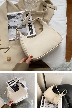 Женская ссиметричная сумка с широким ремешком, цвет кремово-белый