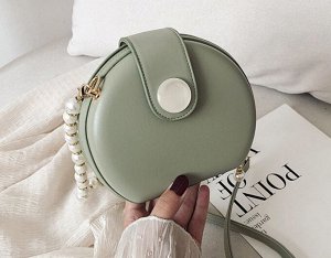 Женская округлая сумка, цвет зеленый
