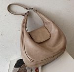 Женская сумка на замке с небольшим клапаном, цвет бежево-коричневый