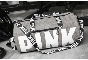 Женская спортивная сумка, надпись &quot;Pink&quot;, цвет серый