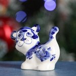 Сувенир Тигр &quot;Мокко&quot;, 7,5 см,  гжель