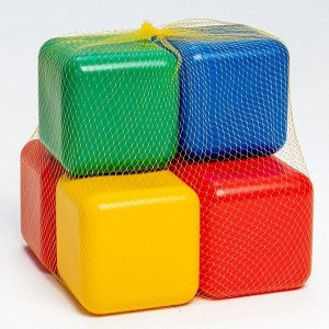 Кубики детские, пластиковые, цветные, 6 штук, 12 х 12 см