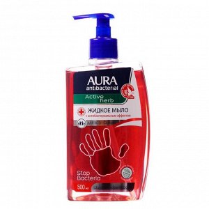 AURA Antibacterial Жидкое мыло с антибактериальным эффектом Active Herb Шалфей и грейпфрут ф