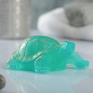 Мыло фигурное "Черепаха" зеленая с позолотой, 102гр