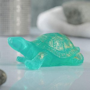 Мыло фигурное "Черепаха" зеленая с позолотой, 102гр