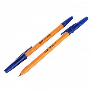 ClipStudio Ручка шариковая синяя, с желтым корпусом, линия 0,7 мм