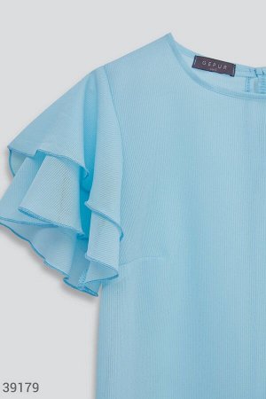 Летняя блуза голубого цвета