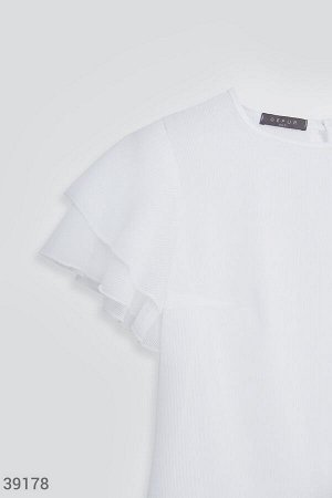 Белая шифоновая блуза