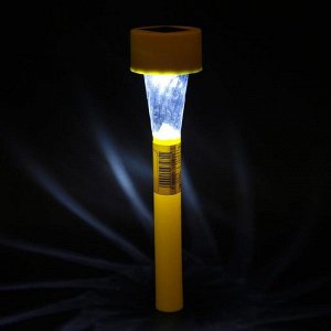 Садовый светильник на солнечной батарее «Жёлтая трапеция», 4.5 x 30 x 4.5 см, 1 LED, свечение белое
